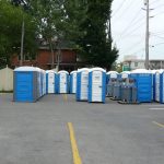 lots of porta pottys